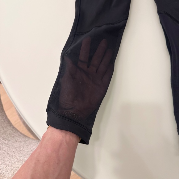 Lululemon Wunder Train Mesh Crop Black Leggings Tights Sz 4 • Excellent - Picture 12 of 15